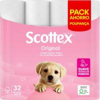 Papel higiénico original SCOTTEX, paquete 32 rollos