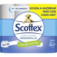 Papel higiénico SCOTTEX Megarollo, paquete 16 rollos
