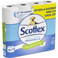 Papel higiénico SCOTTEX Megarollo, paquete 16 rollos