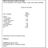Harina integral GALLO, paquete 1 kg
