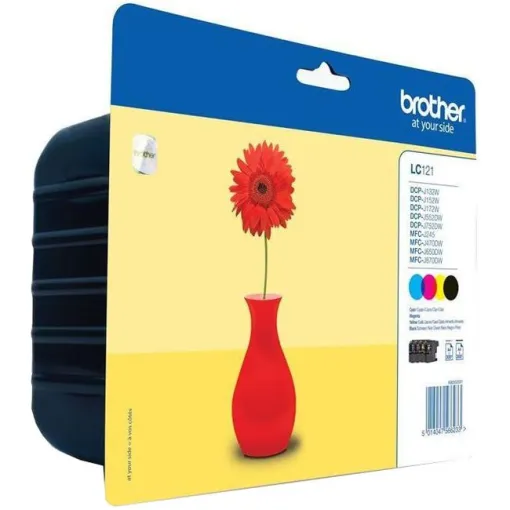 Pack cartuchos tinta original, 4 colores, LC-121VALBP BROTHER