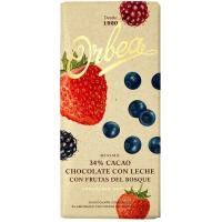 Chocolate con leche-frutas del bosque ORBEA, tableta 125 g