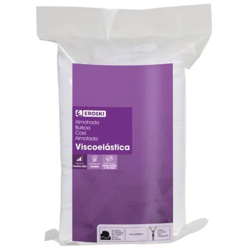Almohada viscoelástica con funda EROSKI, 135 cm