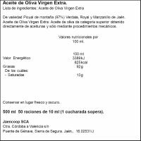 Aceite de oliva v. extra D.O. SEÑORÍO DE SEGURA, botella 50 cl