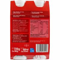 Yogur líquido sabor fresa EROSKI, pack 4x180 g