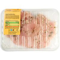 Filetes de pechuga pollo al ajillo EROSKI, bandeja peso aprox. 400 g