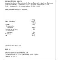 Longaniza Payés ARGAL, sobre 70 g