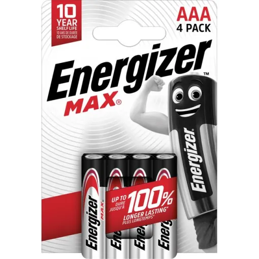 Pila alcalina max LR03 (AAA) ENERGIZER, pack 4 uds