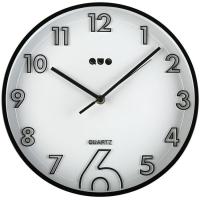 Reloj de pared redondo negro QUO