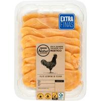 Filete de pechuga corte extrafino EROSKI Natur, bandeja aprox. 400 g