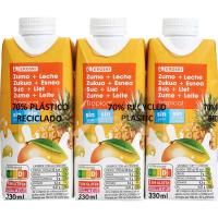 Lactozumo tropical EROSKI, pack 3x330 ml