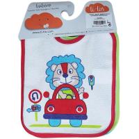 Babero de rizo estampado impermeable TITIN, 19X23cm, 7uds