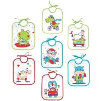 Babero de rizo estampado impermeable TITIN, 19X23cm, 7uds