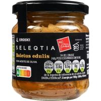 Boletus en aceite de oliva EROSKI SELEQTIA, frasco 180 g
