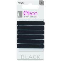 6 Elasticos medianos clásicos negro ELISON, pack 1 ud. 6 Elasticos medianos clásicos negro ELISON, pack 1 ud.