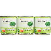 Guisante muy fino EROSKI BASIC, pack 3x140 g