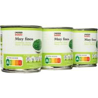 Guisante muy fino EROSKI BASIC, pack 3x140 g