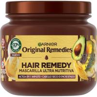 Mascarilla de aguacate y karité ORIGINAL REMEDIES, tarro 340 ml