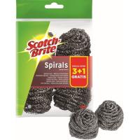 Estropajo inox spirals SCOTCH-BRITE, pack 3+1 uds