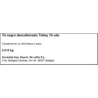 Te descafeinado Black Tea TETLEY, caja 10 bolsas
