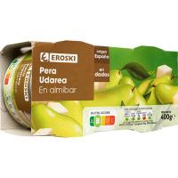 Pera en dados en almíbar EROSKI, pack 2x115 g