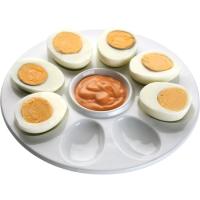 Bandeja redonda de porcelana blanca para 8 huevos VERSA HOME, Ø20 cm Bandeja redonda de porcelana blanca para 8 huevos VERSA HOME, Ø20 cm