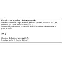 Chorizo casero con salsa pimiento OROZKO, sarta 250 g