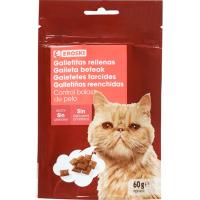 Snack anti bolas pelo para gato EROSKI, paquete 60 g