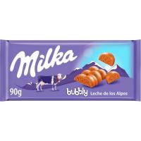 MILKA BUBBLY esnedun txokolatea, tableta 90 g