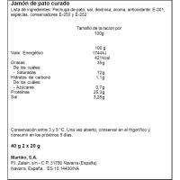 Jamón de pato MARTIKO, pack 2x20 g