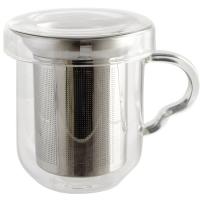 Taza infusión de borosilicato con tapa y filtro inox, SERENIA, 35 cl