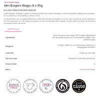 Mini hamburguesa Wagyu SANTA ROSALÍA, 8 uds, bandeja 280 g