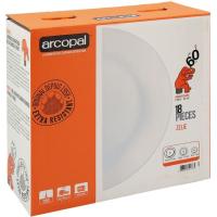 ZELIE opal baxera, 18 pieza, lauak 25 cm, sakonak 20 cm, postrekoak 18 cm