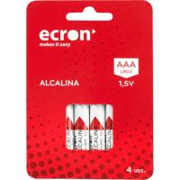 Pila alcalina LR03 (AAA) ECRON, pack 4 uds