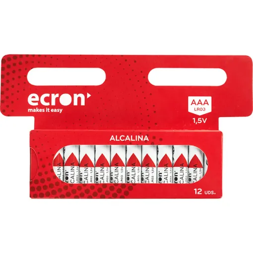 Pila alcalina LR03 (AAA) ECRON, pack 12 uds Pila alcalina LR03 (AAA) ECRON, pack 12 uds