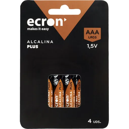 Pila alcalina LR03 (AAA) ECRON+, pack 4 uds Pila alcalina LR03 (AAA) ECRON+, pack 4 uds