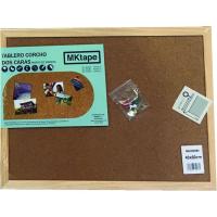 Tablero corcho marco madera FABIO,  40x60cm