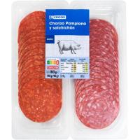 EROSKI Pamplona txorizoa eta saltxitxoia, sorta 2x90 g