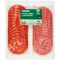 EROSKI txorizo gozoa eta saltxitxoia, sorta 2x90 g
