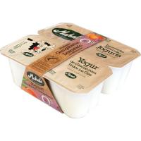 Yogur sabor melocotón desnatado MAHALA, pack 4x125 g
