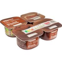 Mousse de chocolate EROSKI, pack 4x60 g