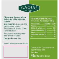 Edulcorante stevia BAQUÉ, caja 40 g