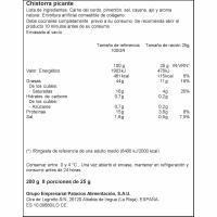 Chistorra natural picante PALACIOS, pieza 200 g