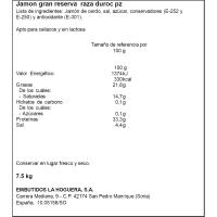 Jamón gran reserva duroc LA HOGUERA, pieza 7 kg