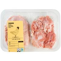 Filete de muslo de pollo con piel EROSKI, bandeja aprox. 570 g