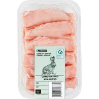 Lomos deshuesados de conejo EROSKI, bandeja aprox. 350 g