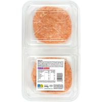 Hamburguesa de pollo rústico EROSKI Natur, 2 uds., bandeja 240 g