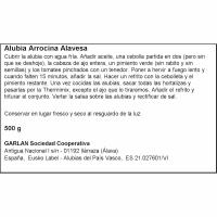 Alubia arrocina alavesa EUSKO LABEL GARLAN, paquete 500 g Alubia arrocina alavesa EUSKO LABEL GARLAN, paquete 500 g