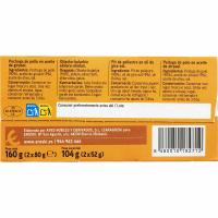 Pechuga de pollo en aceite EROSKI, pack 2x80 g