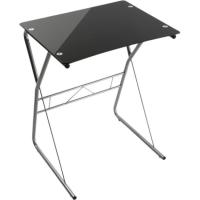 Mesa de escritorio, base cristal negro, 47,5x75x60 cm